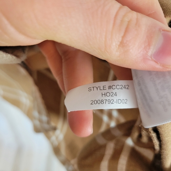 J. Crew 100% Cotton‎ Plaid Button Down Shirt Tan Brown Size Extra Large - Picture 7 of 8